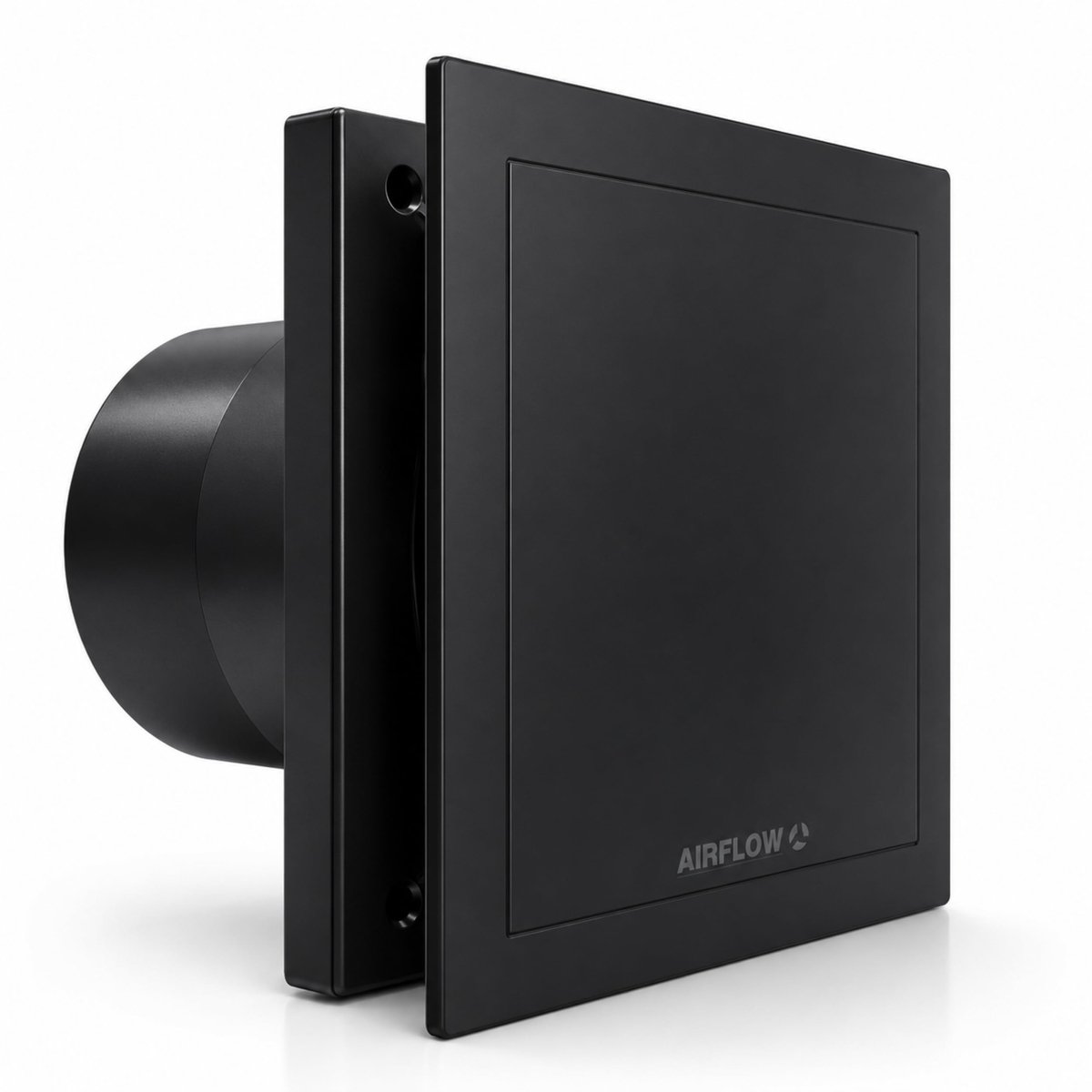 SnelShoppen - Zwarte Badkamer Afzuigventilator 25 L/s - Auto Start, Instelbare Timer, Ultra Stil 25 dB, Twee Snelheidsopties - IP45 - 3 Jaar Garantie
