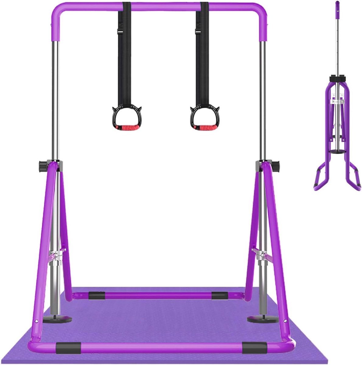 SnelShoppen - DOBESTS Gymnastiekstang Opvouwbare Horizontale Bar Verstelbare Hoogte Voor Kinderen Volwassenen Gebruik Thuis Sporten Oefeningen Gymnast