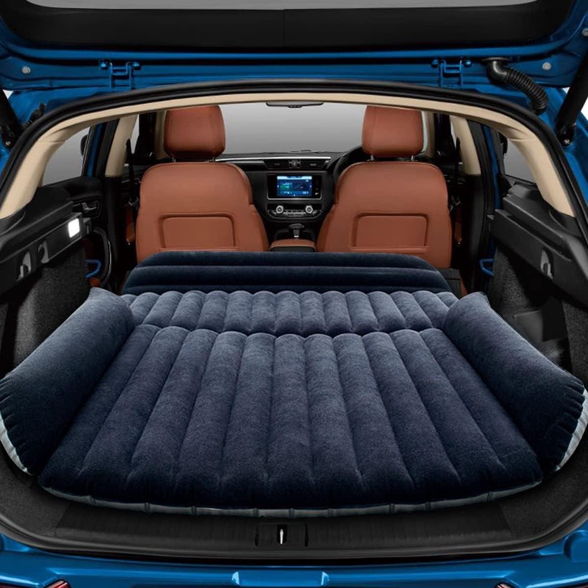 Luchtbed Auto - Opblaasbaar Matras - Kamperen en Reizen - Inclusief Elektrische Pomp - 180x128x12 cm - Blauw