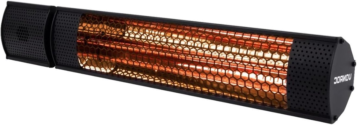 Terrasverwarmer - Buitenverwarming - Aangename avonden - Lowglare lamp - 2000W - Zwart