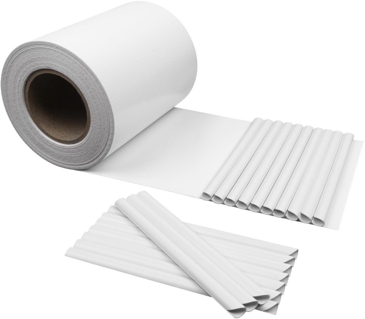 SnelShoppen - PVC Inkijkbescherming Scherming Sstroken 50m x 19cm, Inclusief 30 Clips, 450 g/m² Windscherm voor Tuinhek, Balkon en Dubbelstaafmatten,