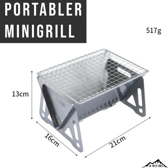 Opvouwbare barbecue campinggrill met draagtas - roestvrij staal - draagbare BBQ grill - inklapbaar - outdoor campinggrill houtskool Barbecue van Merkloos — afbeelding 2