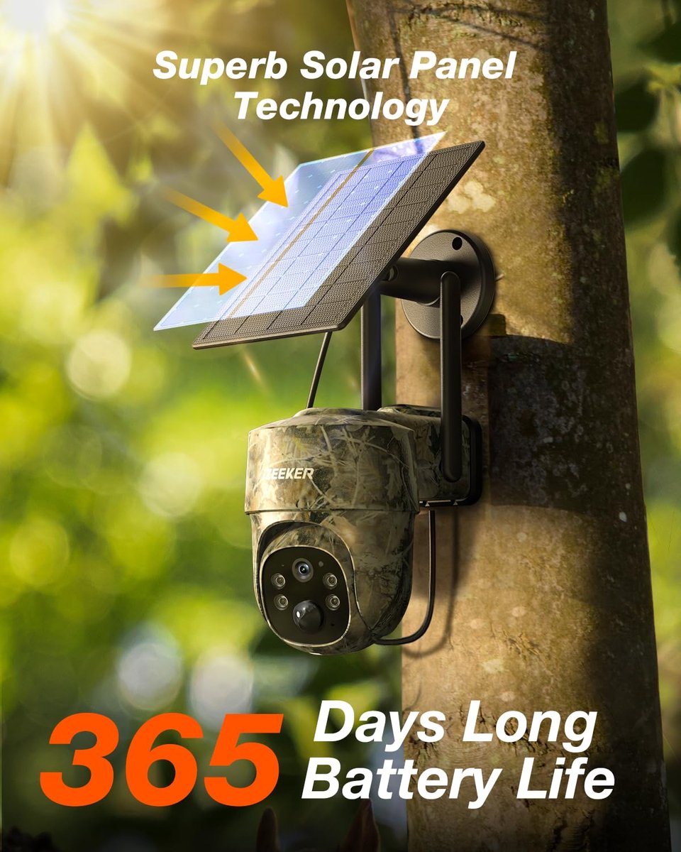 SnelShoppen - 4G LTE Zonnecamera, 2K PTZ Jachtcamera met SD- en Simkaart, 360° Rotatie, Live Streaming, Toegang op Afstand, 940 nm Zonder IR-licht, Be