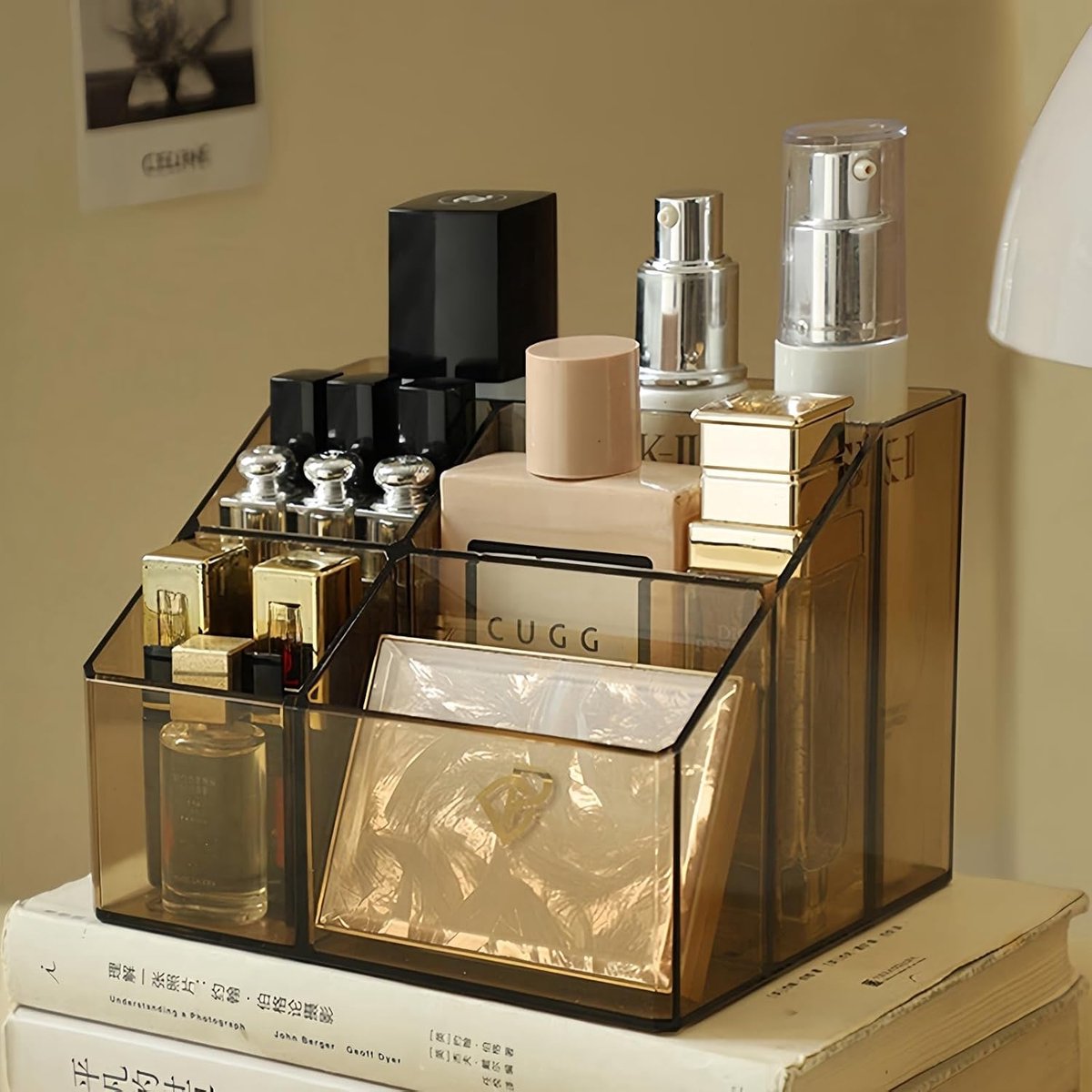 SnelShoppen - Make-up organizer cosmetica-organizer acryl badkamerorganizer 5 vakken make-upkwastenorganizer make-uptafelorganizer voor skincare eyeli