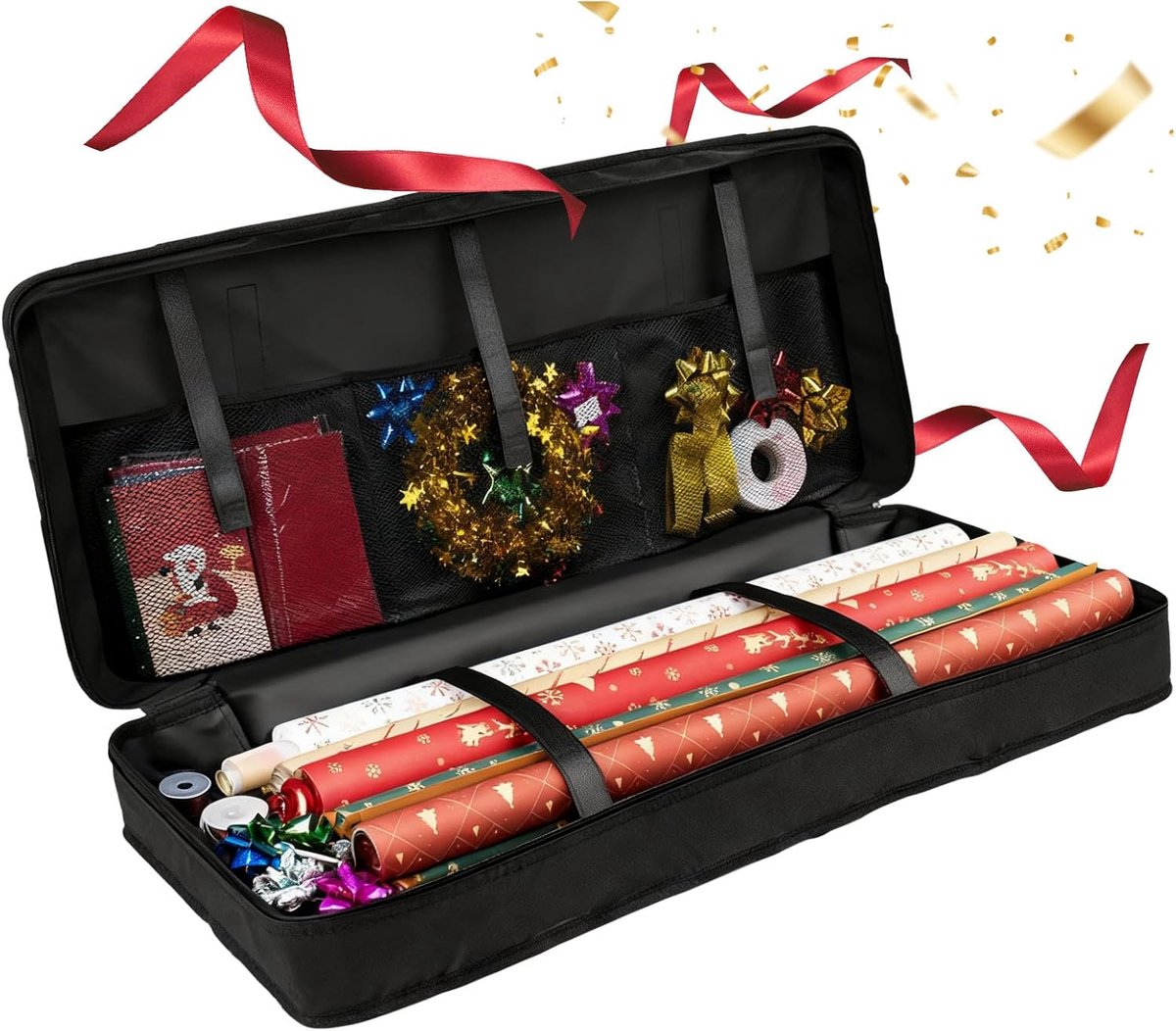 Zuxbolf Opbergtas voor Cadeaupapier, Cadeaupapier Organizer Kast 82x12x34cm Cadeau Rollen Opbergzak 600D - ShopVlot