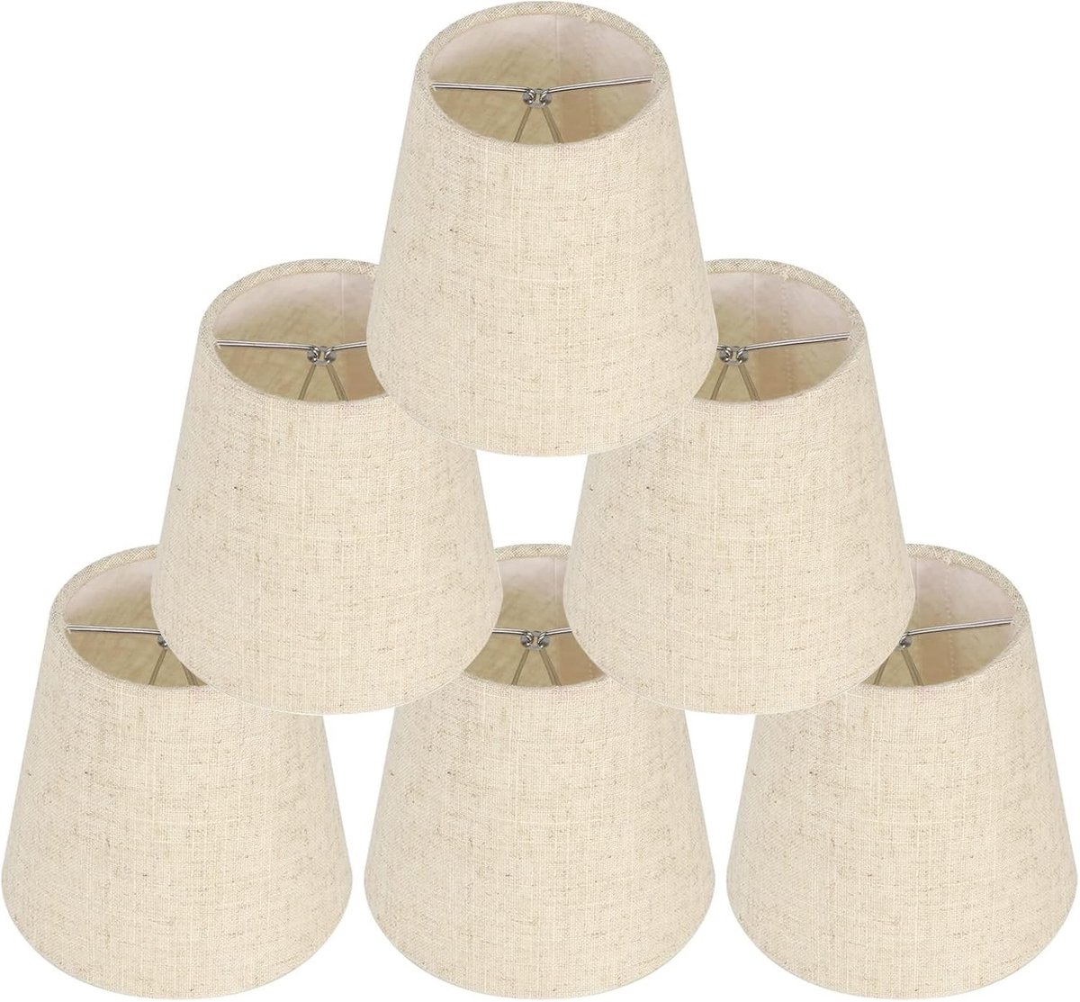 Vervangende lampenkappen set van 6, kleine lampenkappen voor tafellampen, wandlampen en kroonluchters, 3.5x5.5x5 inch, ideaal voor interieurdecoratie en sfeerverlichting