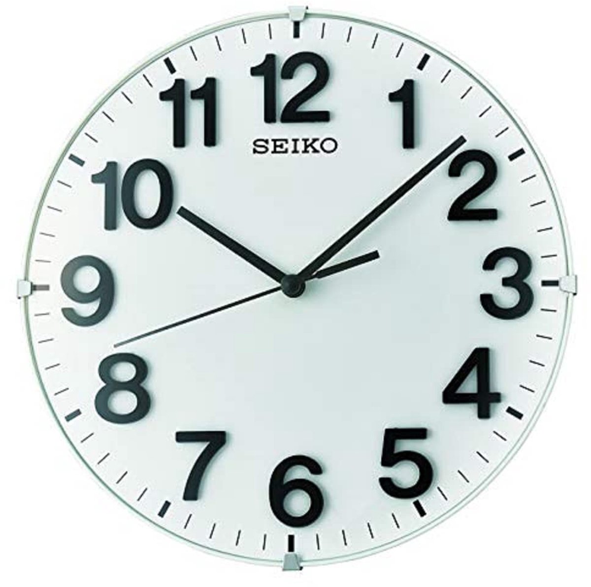 SnelShoppen - Modern wandklok wit kunststof slepende seconden QXA656W, kleine wandklok voor woonkamer, keuken, of kantoor, stijlvol en functioneel, ti