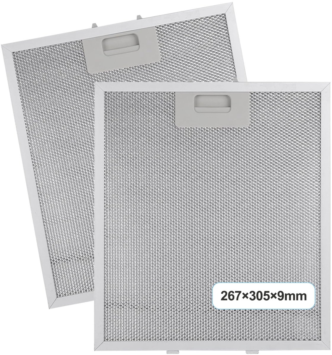 SnelShoppen - 2 Stuks Afzuigkapfilters Vetfilters 305×267×9 mm - 5-laags Aluminiumfilter Geschikt Voor Veel Merken - Keuken Accessoires