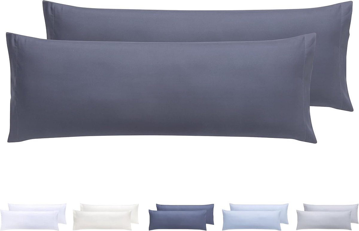 Pillowcases Extra Soft 90x40cm - Donkergrijs Microfiber - Hypoallergeen - Uitstekende zachtheid - ShopVlot