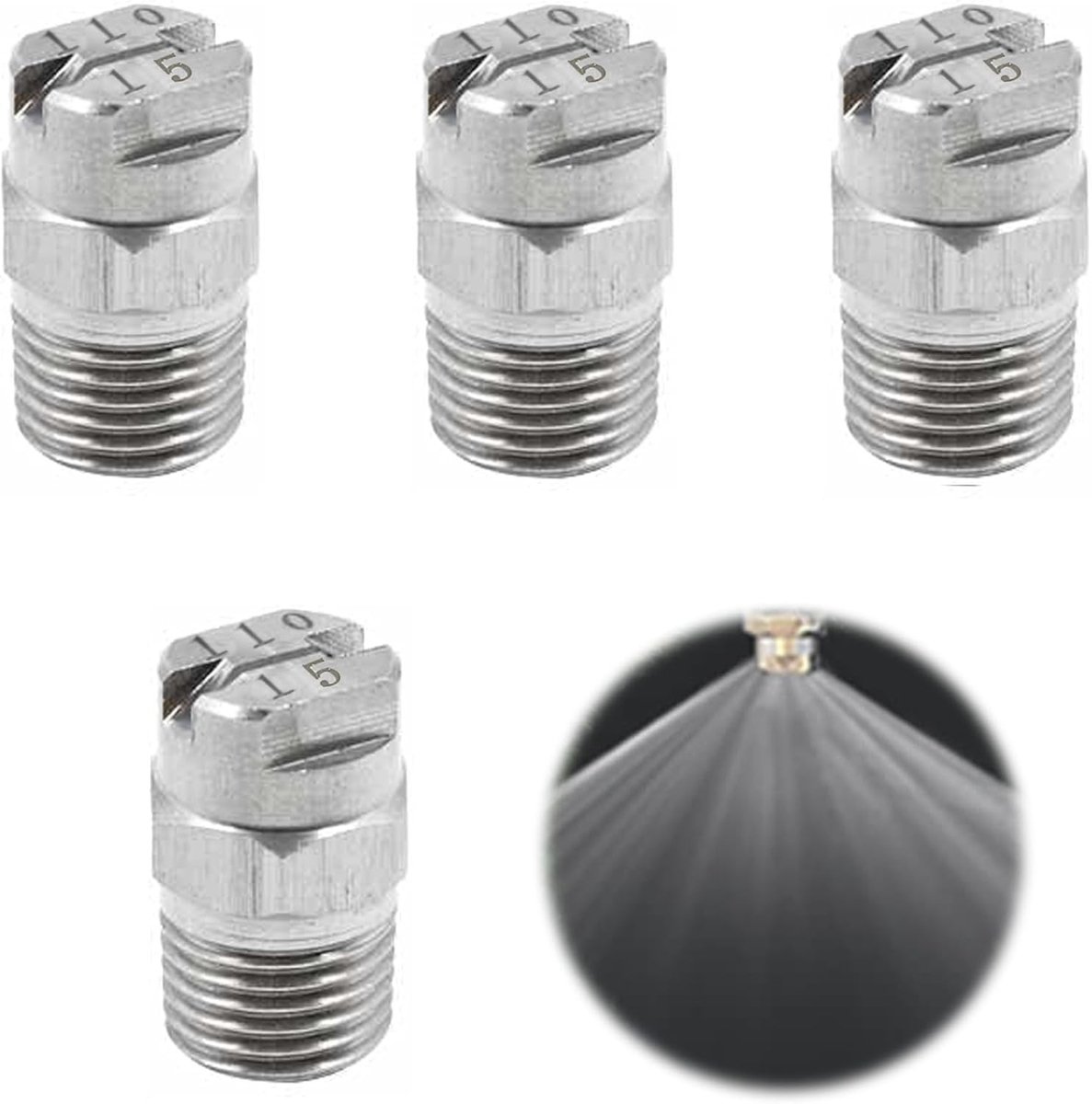 Set van 4 Hogedrukreinigers met Oppervlakte Cleaner, Spuitmond en 110 Graden Nozzle voor Efficiënt Vloerreiniging en Waterbroom