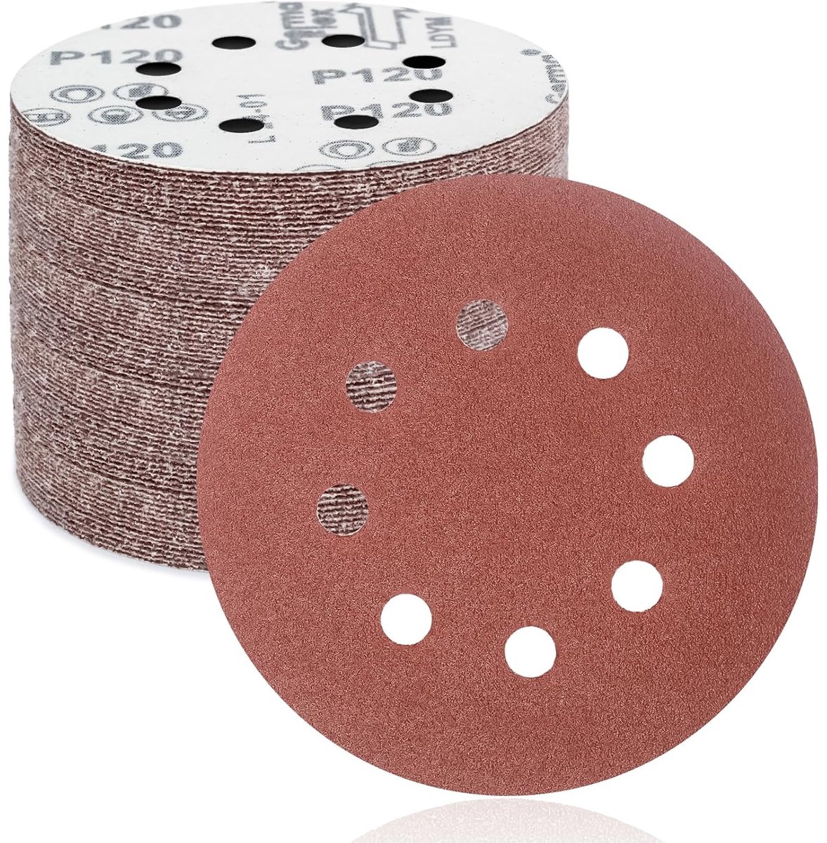 Schuurdiscs 125mm - 50 stuks - Korrel 120 - Voor Eccentrische Schuurmachine - ShopVlot