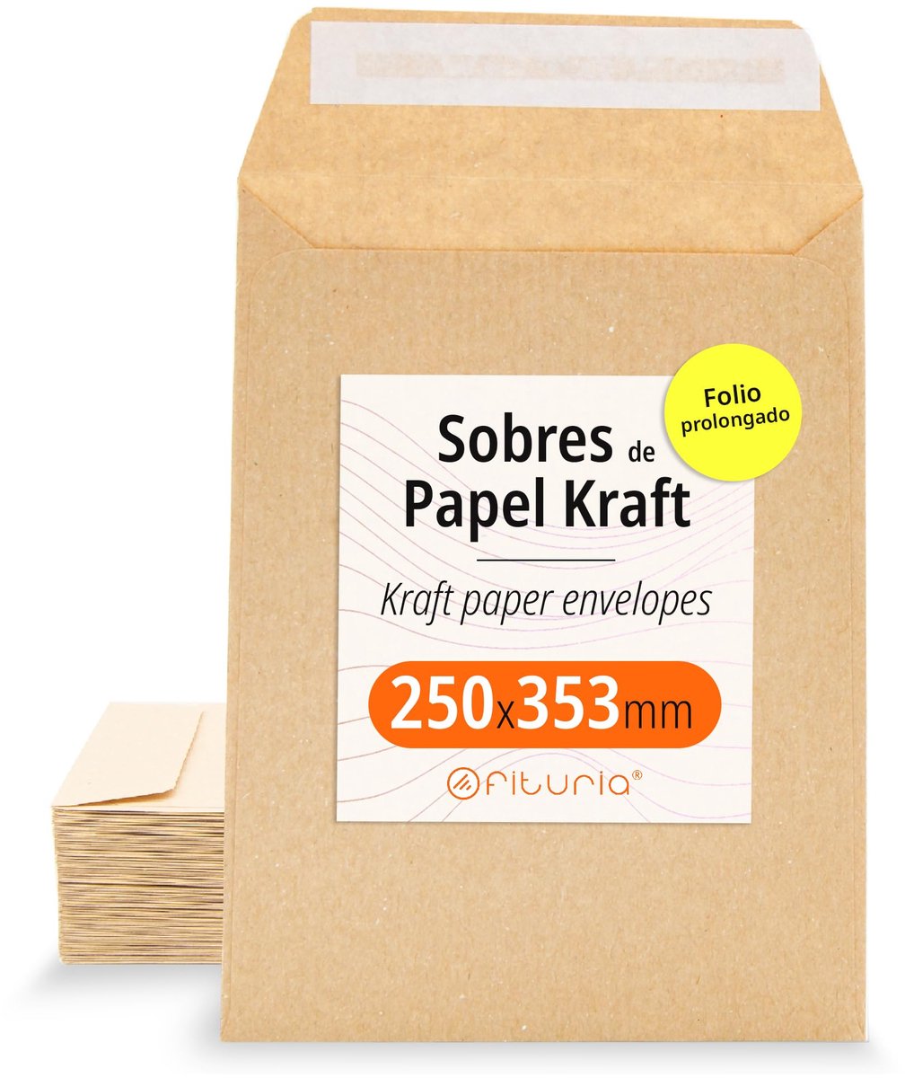 SnelShoppen - Kraft-enveloppen met siliconen band voor uitnodigingen, gastgeschenken, sieraden of zaden, 250 x 353 mm, 500 stuks, ideaal voor bruiloft