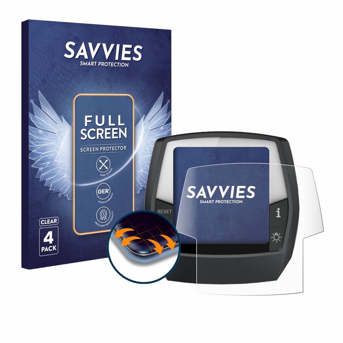 Savvies - Screenprotector voor Bosch Intuvia Performance Line - Folie Beschermfolie transparant volledig dekking 4 Stuks