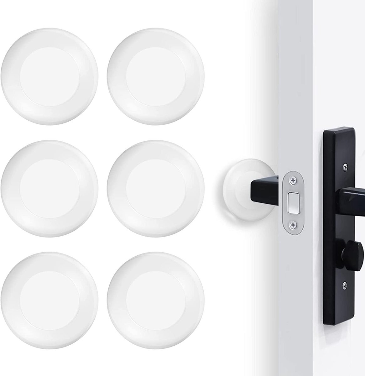 SnelShoppen - Deurgreepstopper, Zelfklevende Wandgreep van Zacht Transparant Rubber, 5 cm, Duurzaam en Wasbaar, Wandbescherming, Bumper voor Deuren, P