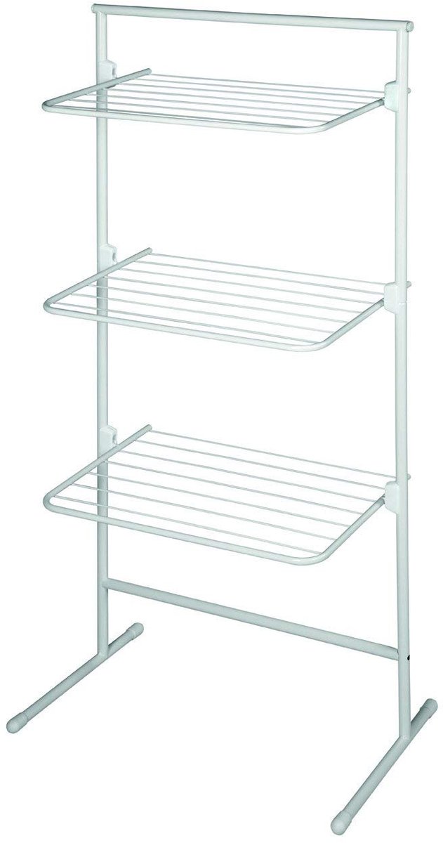 SnelShoppen - Rörets Droogrek - Drievoudige Toren - Flexibel Wasrek voor Kleine Ruimtes - L 40 x B 65 x H 138 cm - Stabiel en Ruimtebesparend Design