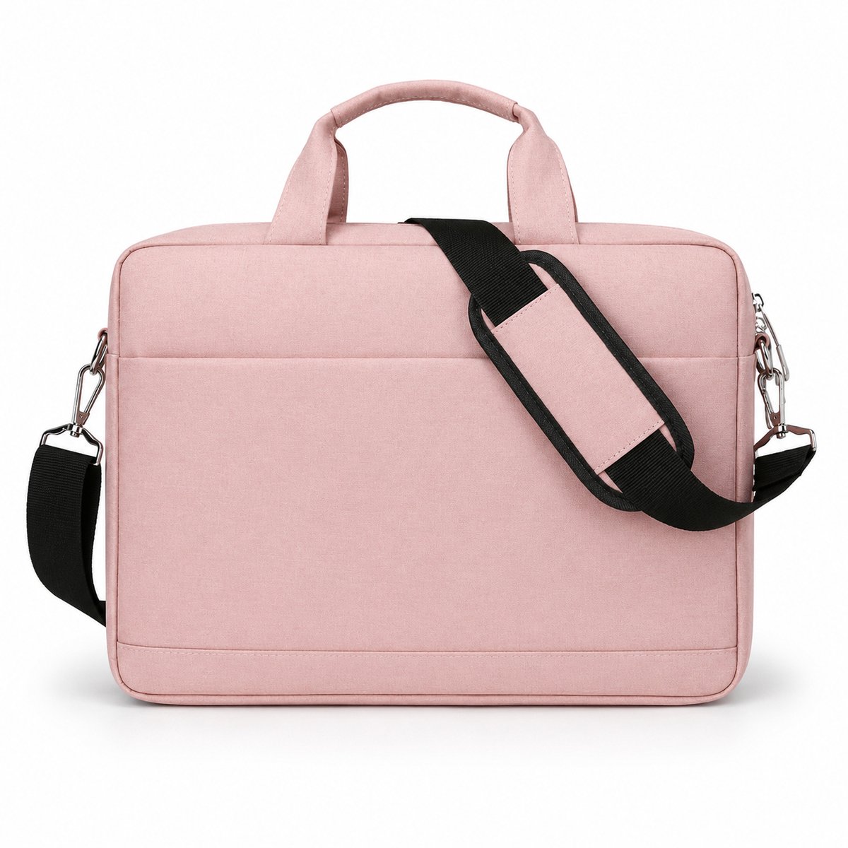 VHV - Laptoptas 15,6 Inch - Waterafstotende Schoudertas met Gewatteerd Laptopvak en Bagageband - Voor Werk, School en Reizen - Roze