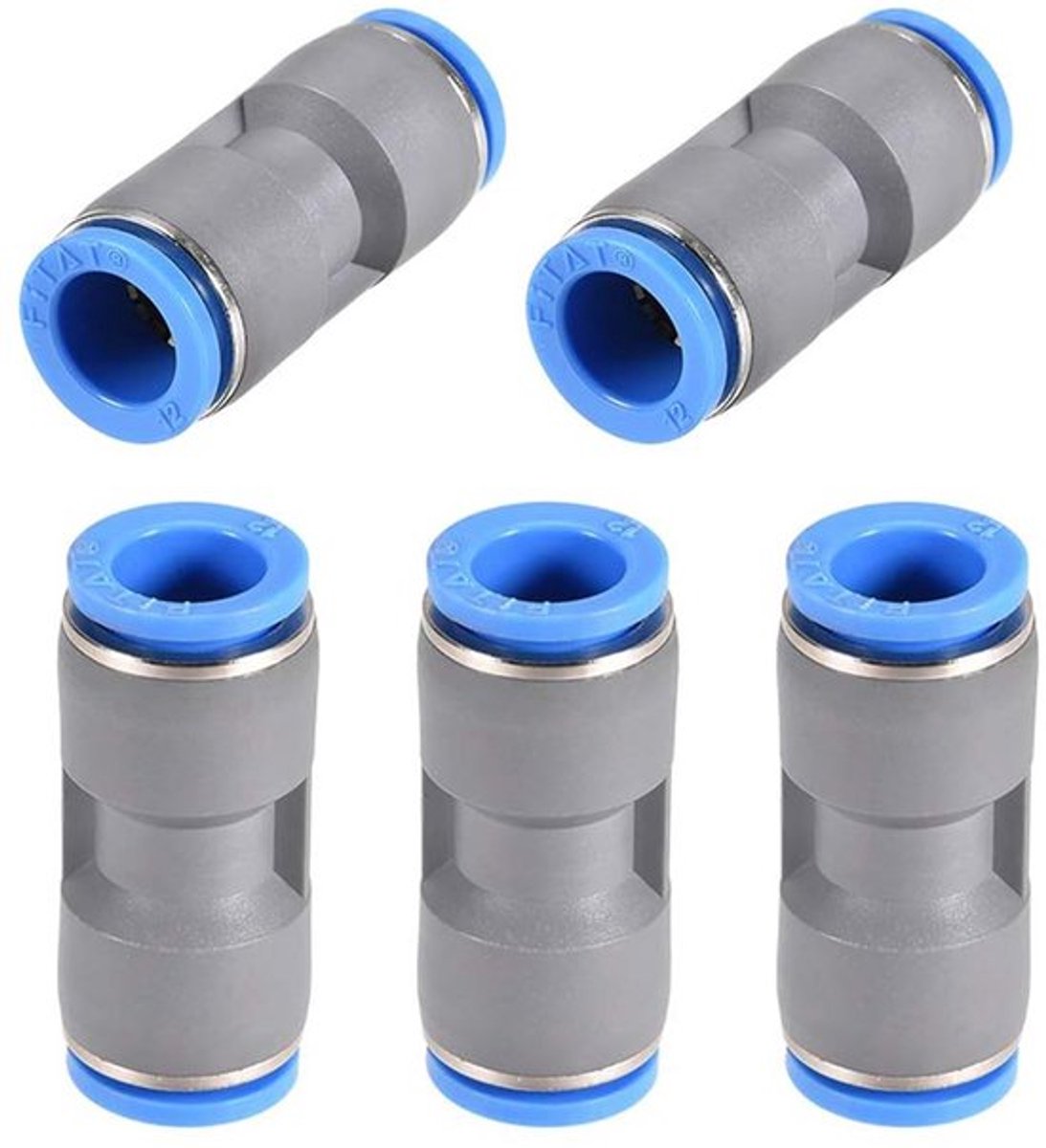 Push-koppeling - 8 mm Rechte Snelkoppeling - Kunststof Luchtfitting - Voor Luchtcompressor/Vacuümsysteem - 5 Stuks - Schokbestendig