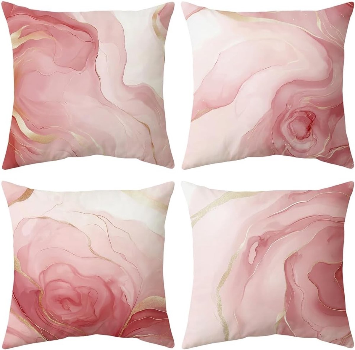 Set van 4 Moderne Kussenhoezen 45 x 45 cm voor Sofa, Slaapkamer en Kantoor, Decoratieve Kussens