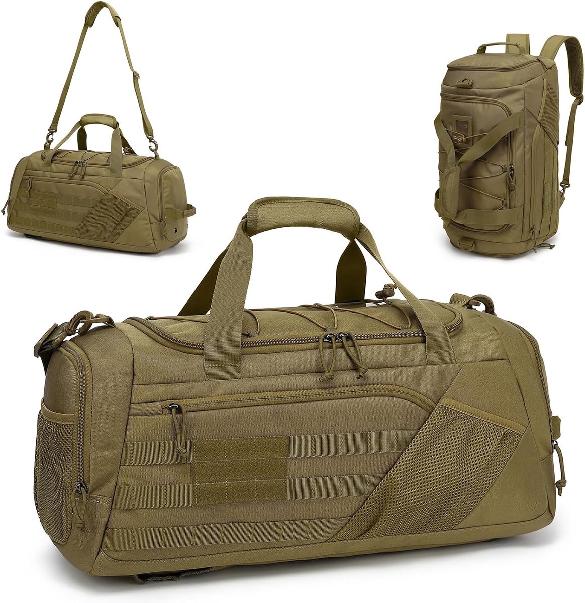 SnelShoppen - Grote Lichtgewicht Reistas - Bruine Duffel Bag van 1000D Polyester - Waterdicht en Kreukvrij - Ideaal voor Sport, Reizen, Weekendje Weg