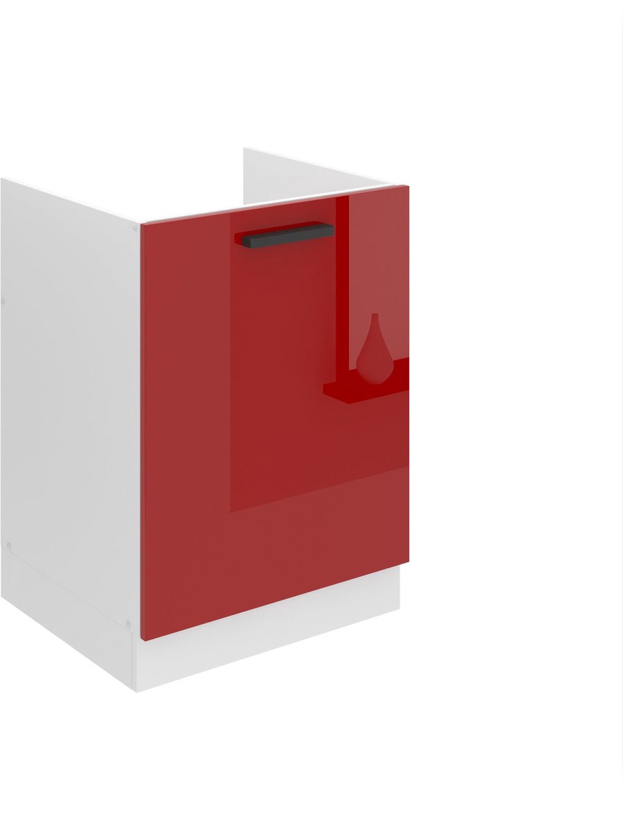 BELINI Spoelbakkast SDZ 60 cm met 1 Deur - Rood Hoogglans