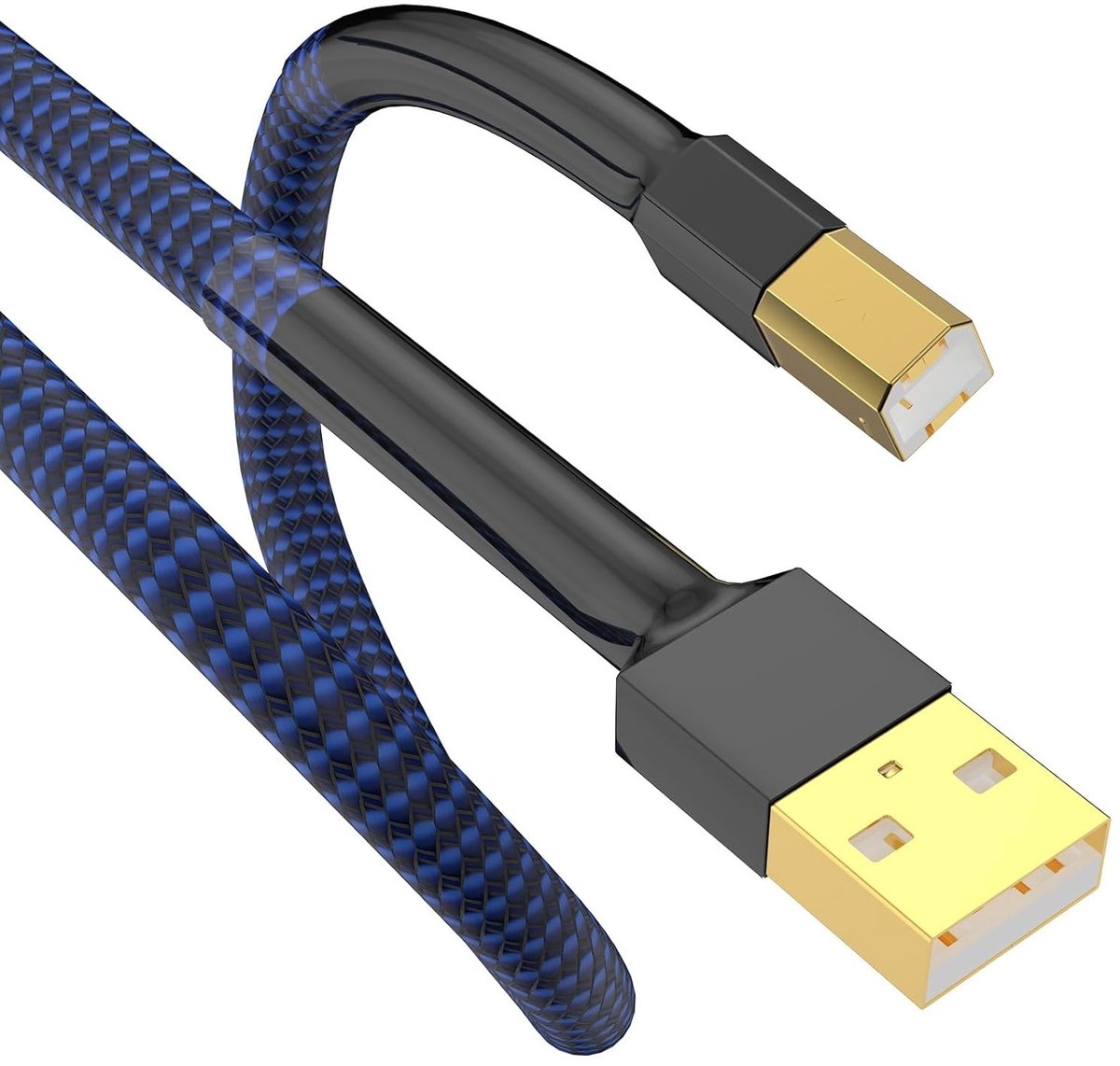 USB A naar USB B Audiokabel voor DAC, Printer en Geluidsapparaat - 1m, Hoge Kwaliteit, OTG Verbinding, Geschikt voor Computer en Versterker