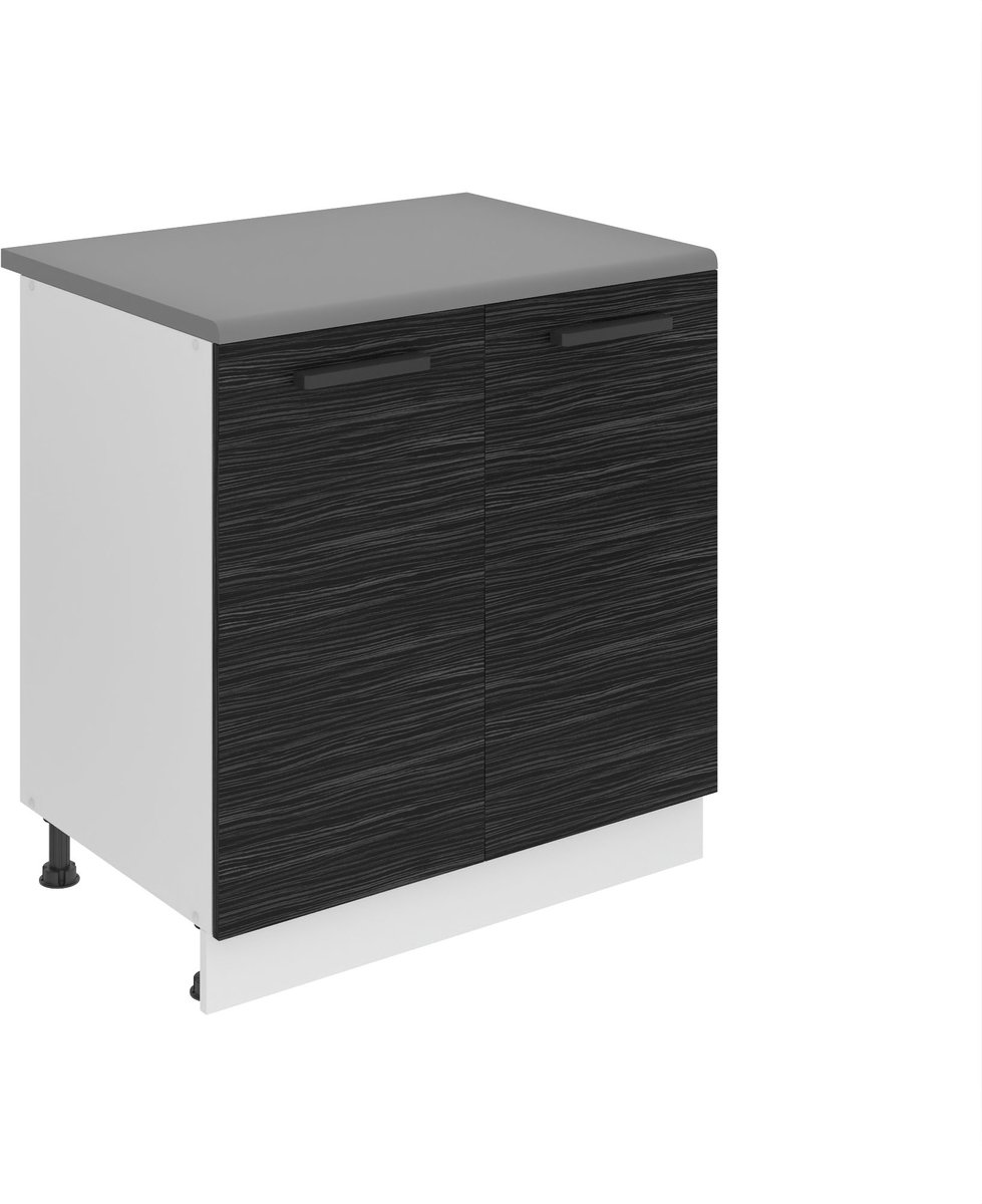 BELINI Keukenonderkast SD 80 cm met 2 Deuren met Werkblad - Koninklijk Ebbenhout