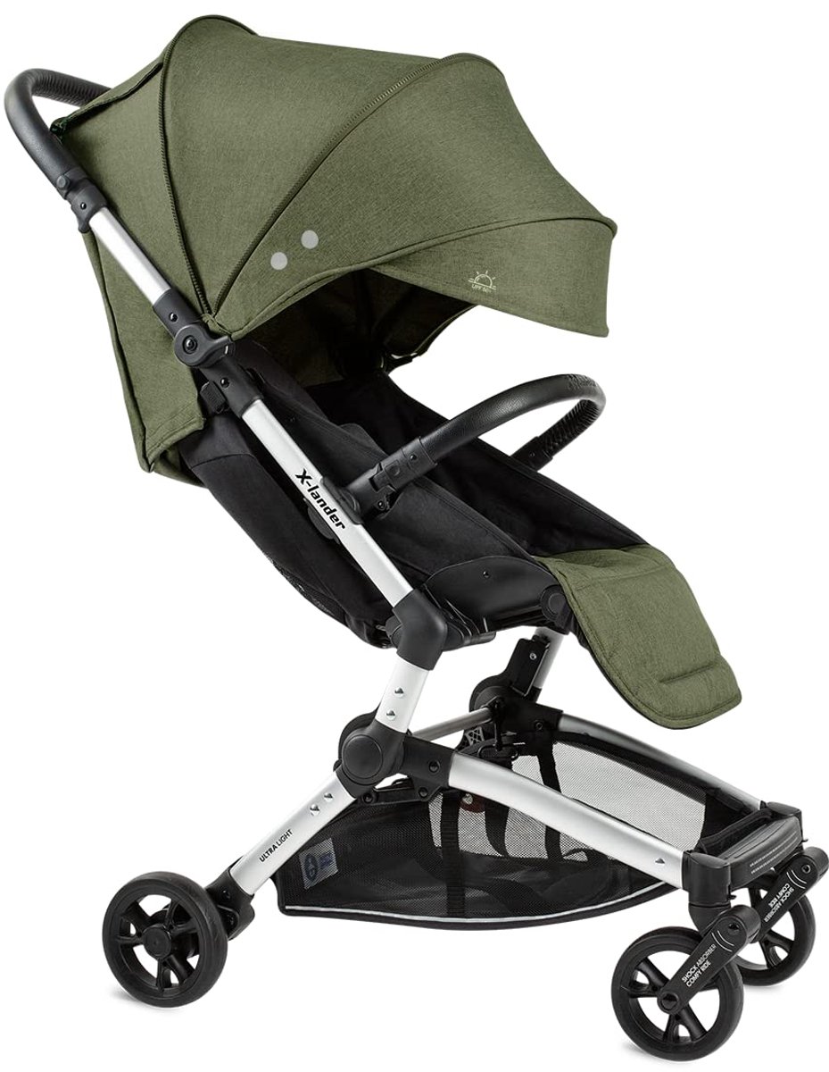 SnelShoppen - X-FLY Reisbuggy Lichte Kinderwagen Tot 25 kg - Sportwagen Sportbuggy Inklapbaar Azuurgrijs - Ideaal Voor Camping, Uitjes, Stadswandeling