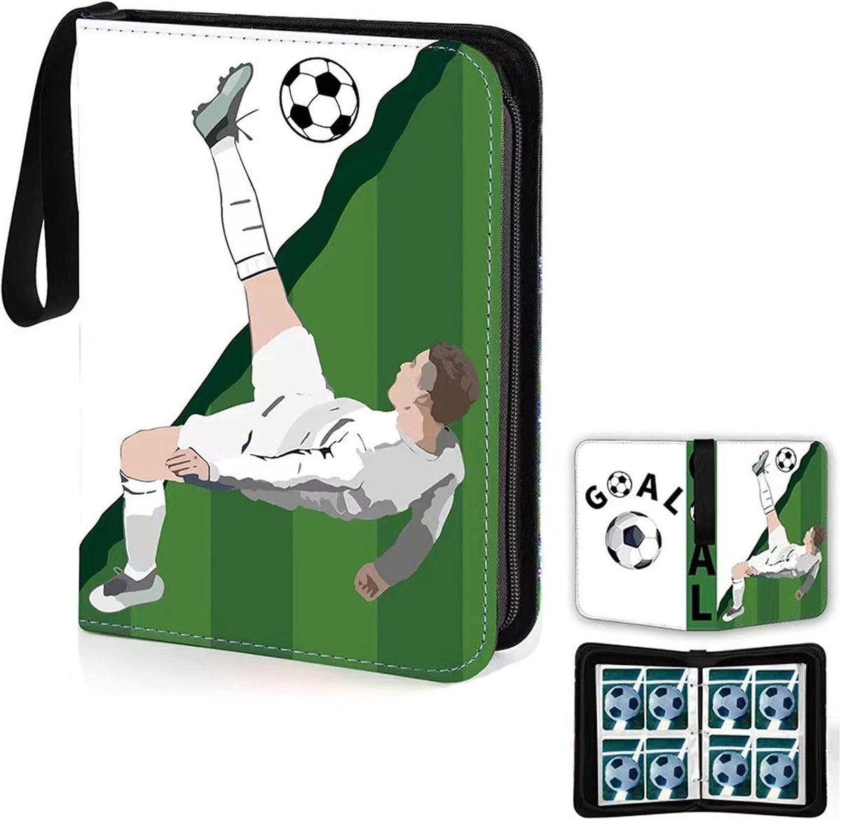 Voetbalkaartenalbum voor 400 kaarten, verzamelmap voor ruilen en verzamelen, ideaal cadeau voor jongeren van 6 tot 12 jaar, perfect voor voetbalfans en verzamelaars