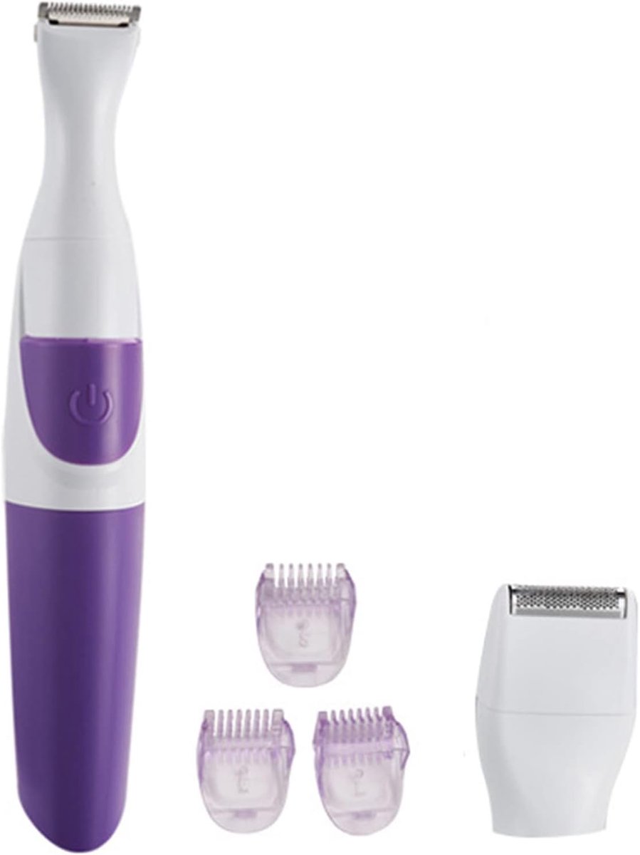 SnelShoppen - Elektrische Bikini Trimmer voor Vrouwen - 2 in 1 Haar en Body Trimmer met 3 Kam Gidsen - Scheerapparaat voor Benen en Schaamhaar - Draad