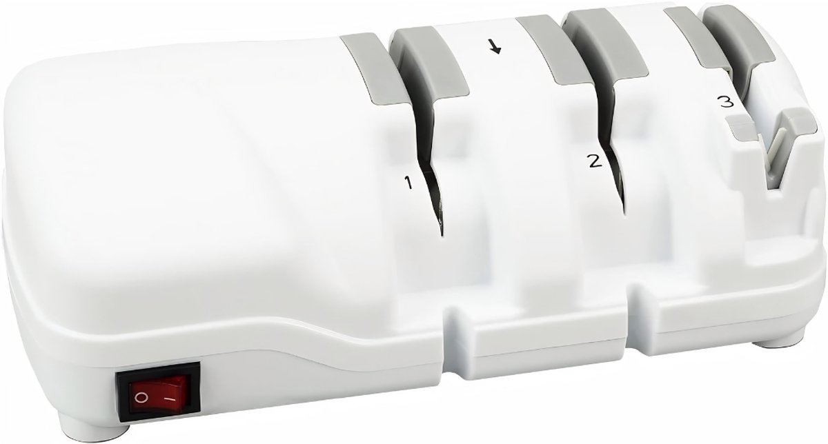 KIRA® Messenslijper - Messenslijpers - Messenslijper Elektrisch - Messen Slijper - Wit - 22cm x 11cm x 8cm