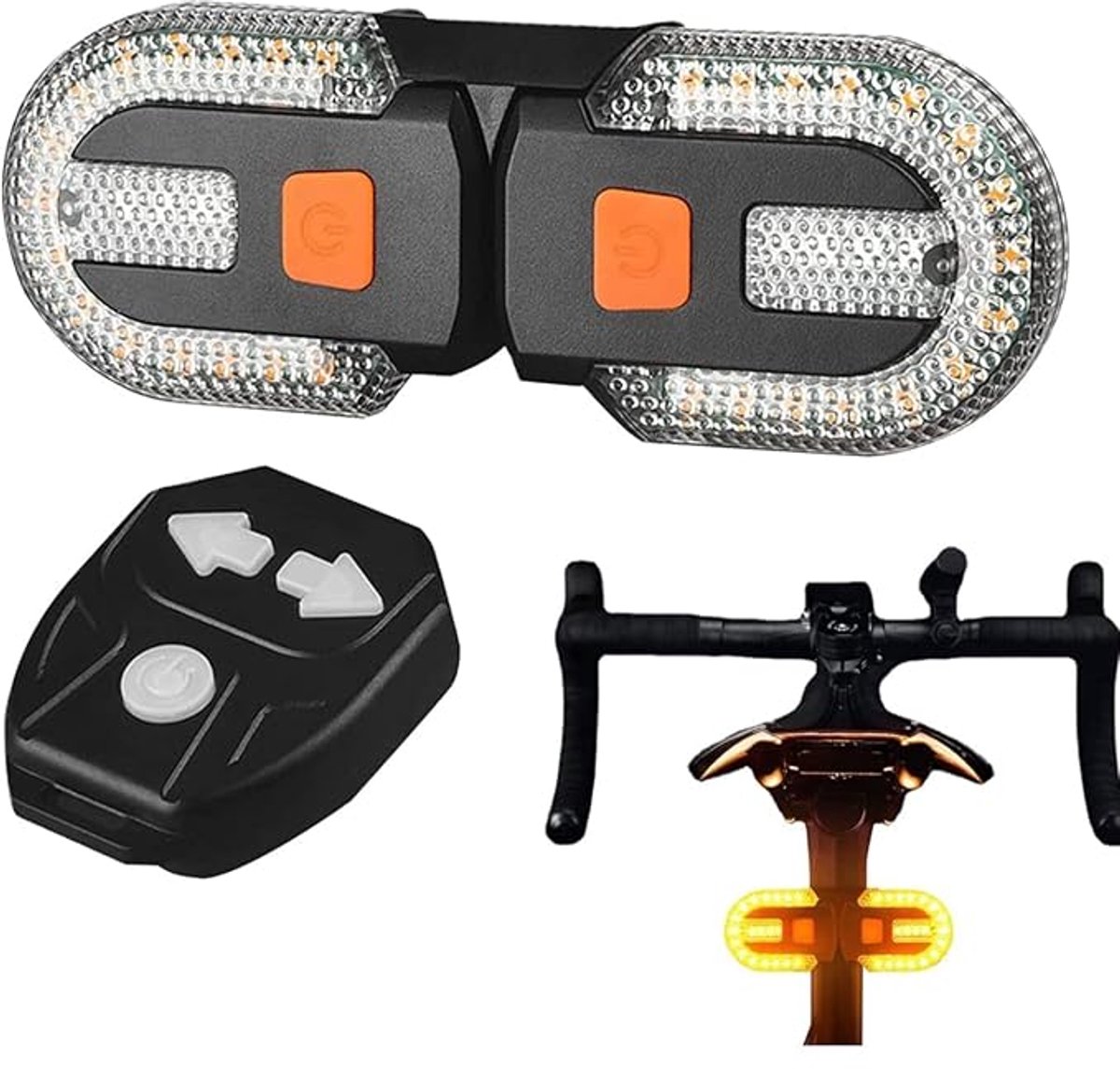 Fietsrichtingaanwijzers - Fietsverlichting - Fietslamp - USB-Oplaadfunctie - Afstandsbediening Voor Richtingaanwijzers - Knipperlicht - Knipperlicht Draadloos - Geschikt Voor Mountainbikes, Racefietsen, Offroadfietsen En Scooters