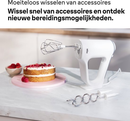 Braun MultiMix 3 HM3200WH - Handmixer - Ergonomische handgreep - 500W - 5 standen + turbo van Braun — afbeelding 5