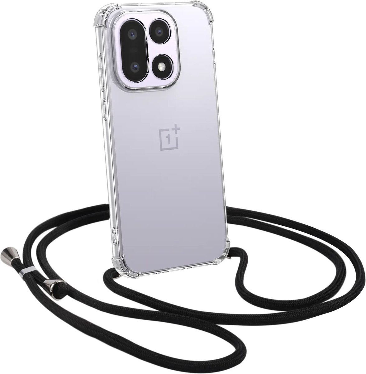 Transparant Hoesje met Koord Geschikt voor OnePlus 15 - Case Schokbestendig TPU - Shockproof Back Cover met Ketting - Doorzichtig