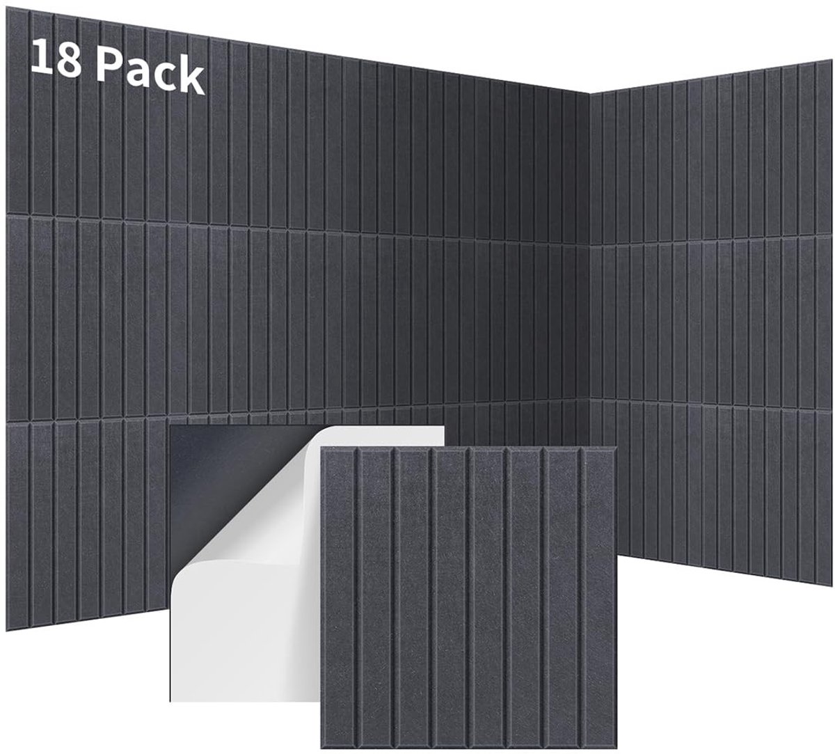 Solidchoice - 18 Stuks Zelfklevende Akoestische Panelen 30 x 30 cm