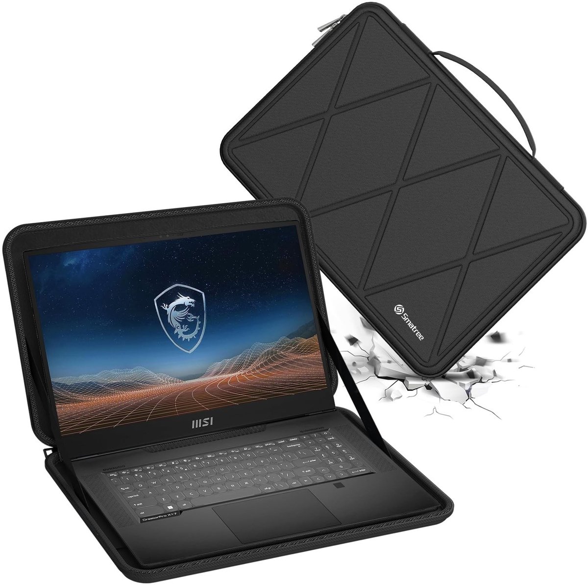 Solidchoice - Harde EVA Beschermhoes voor 15,6 inch Laptop met Anti-Shock en Waterdichte Eigenschappen, Zwart