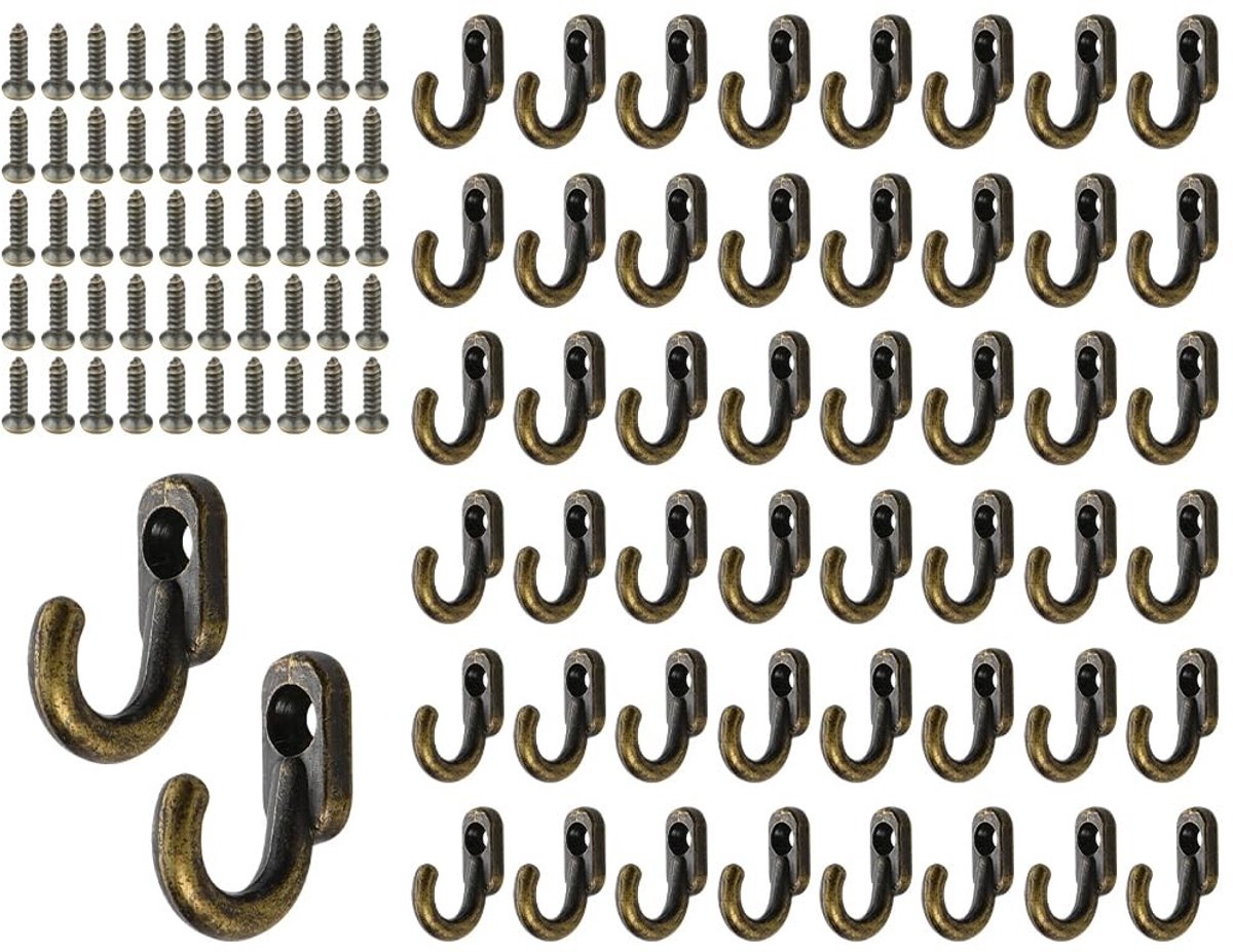 Solidchoice - Set van 50 Mini IJzeren Haken voor Wandbevestiging