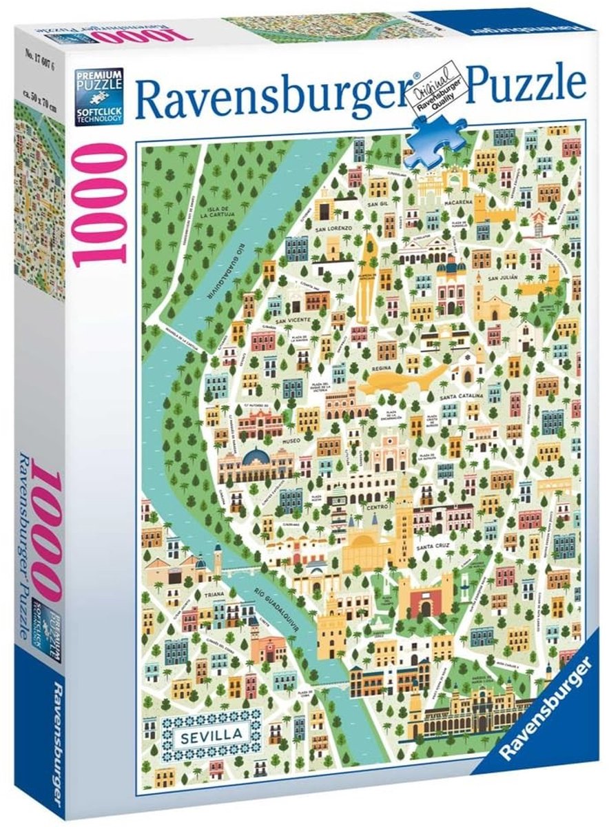 Solidchoice - 1000-Delen Puzzel Kaart van Sevilla