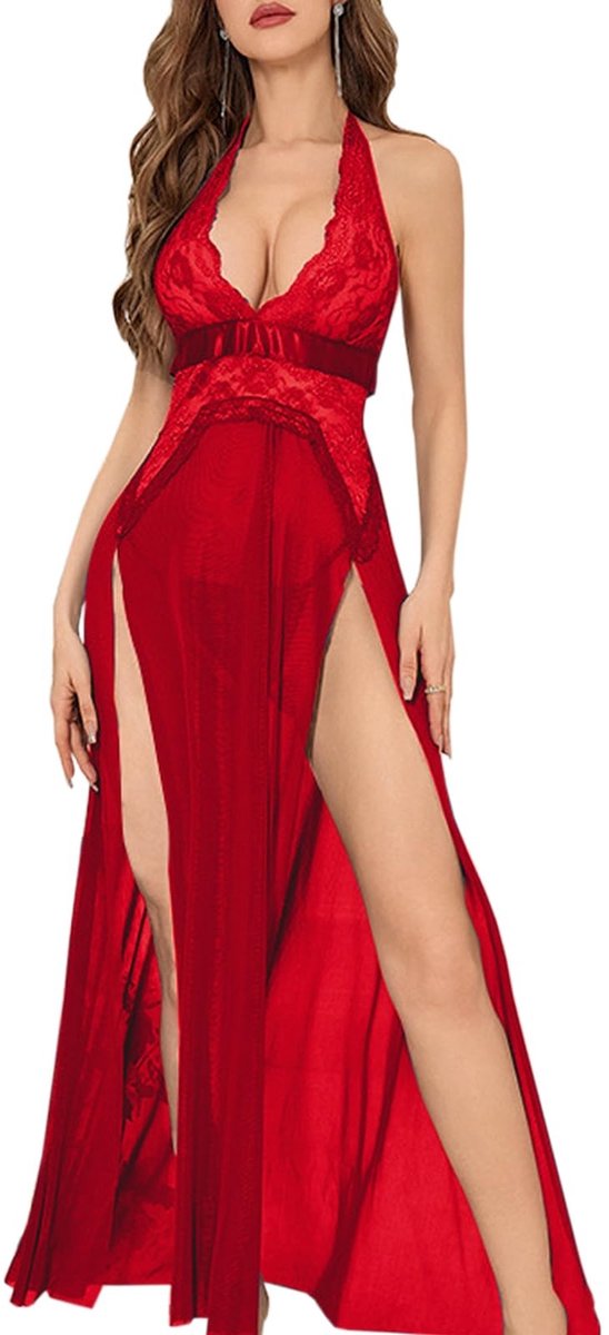 Solidchoice - Sexy Dress Jumpsuit met Vischnet en Lace Accenten