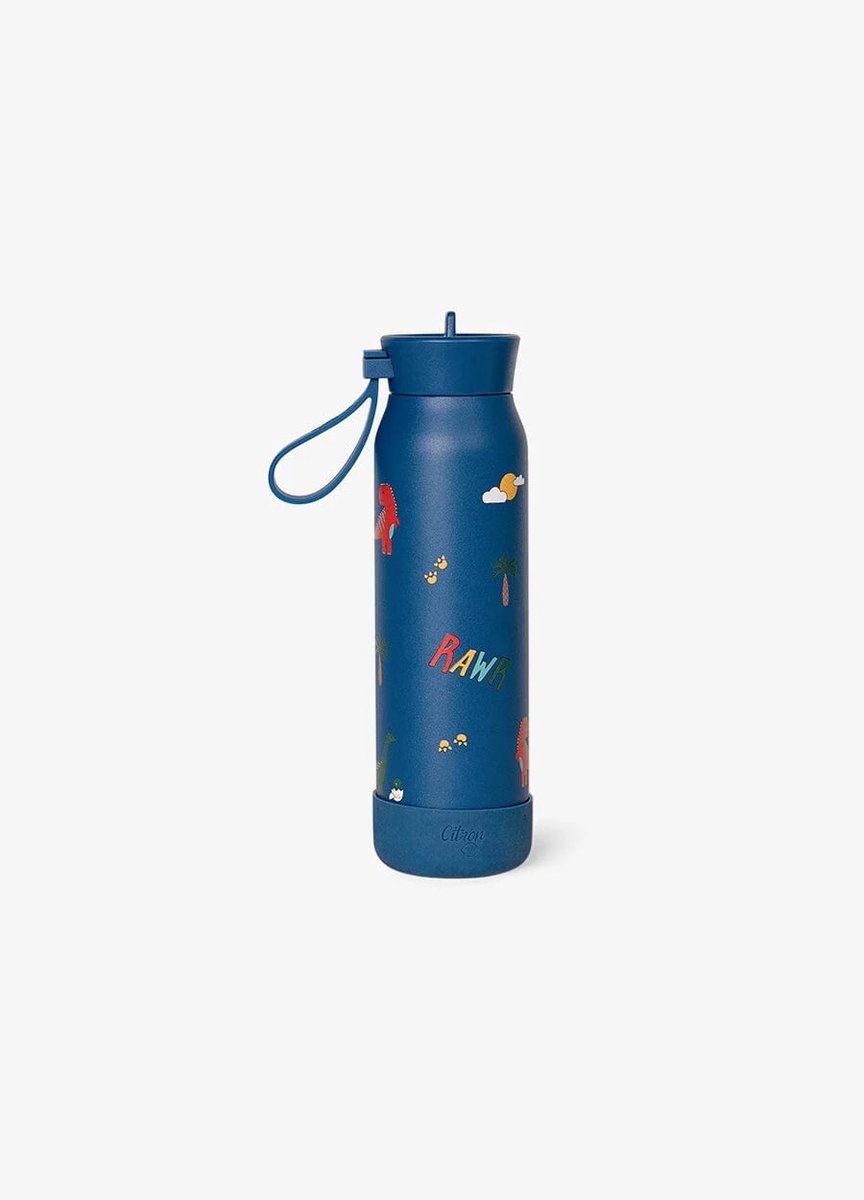 Citron | small water bottle 350ml blue dino