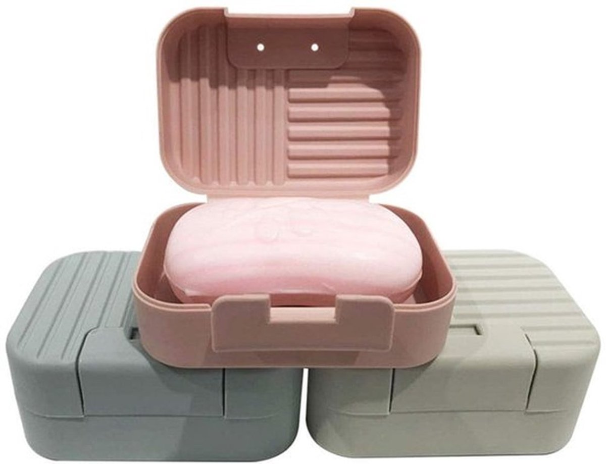 Reiszeepdoos Antilekkage - Compact - Duurzaam - Geschikt voor Reizen - Dubbele Gat Gesp - 11cm x 7,5cm x 5cm - Zeepcontainer