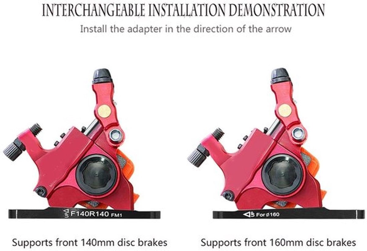 Flat Mount Disc Brake Adapter - Aluminium Fietsaccessoire - Geschikt voor 140mm 160mm - Hoogwaardige remprestaties - Eenvoudige installat...
