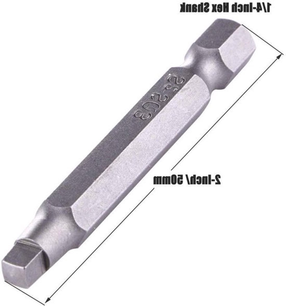 3 Sets van 2" Magnetische Vierkante Schroevendraaier Bits met 1/4" Hex Shank - SQ1, SQ2, SQ3 - Duurzaam S2 Staal voor Precisiewerk en Klusprojecten