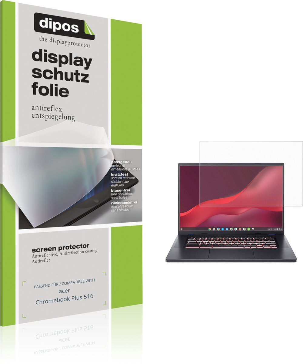 dipos – 2x Matte Beschermfolie geschikt voor acer Chromebook Plus 516 | Krasbestendige & antireflecterende Screenprotector Ultra-Thin