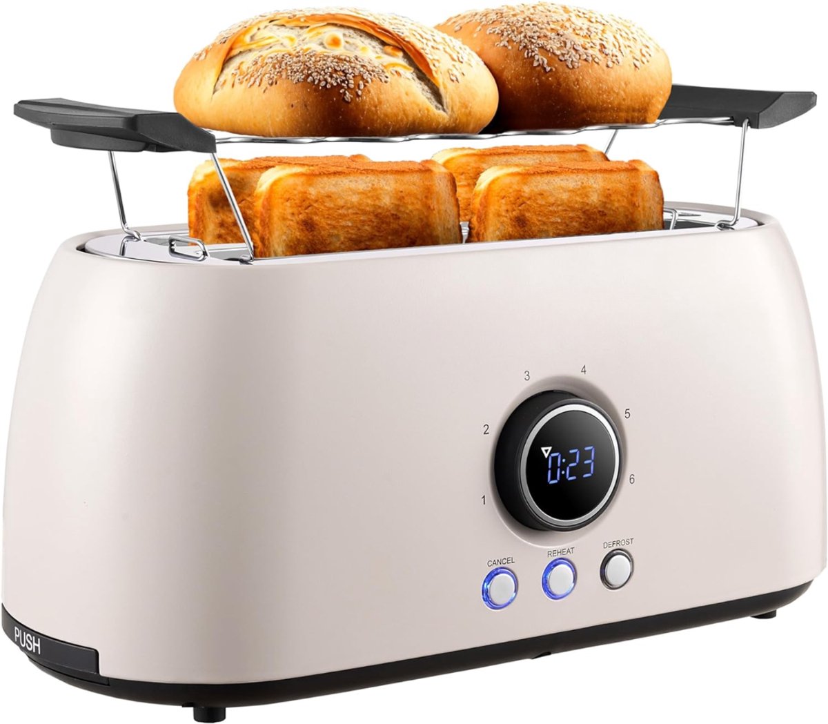 KIRA Toaster Broodroosters Broodrooster Toaster Broodrooster Bulgur Beige 20cm x 35cm x 16cm