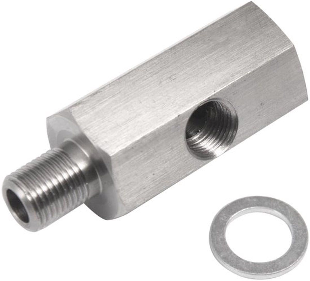 Oliedruksensor-adapter - 1/8 binnendraad - Roestvrij staal - Metrische M12X1,5 - Voor motoren - T-stuk adapter