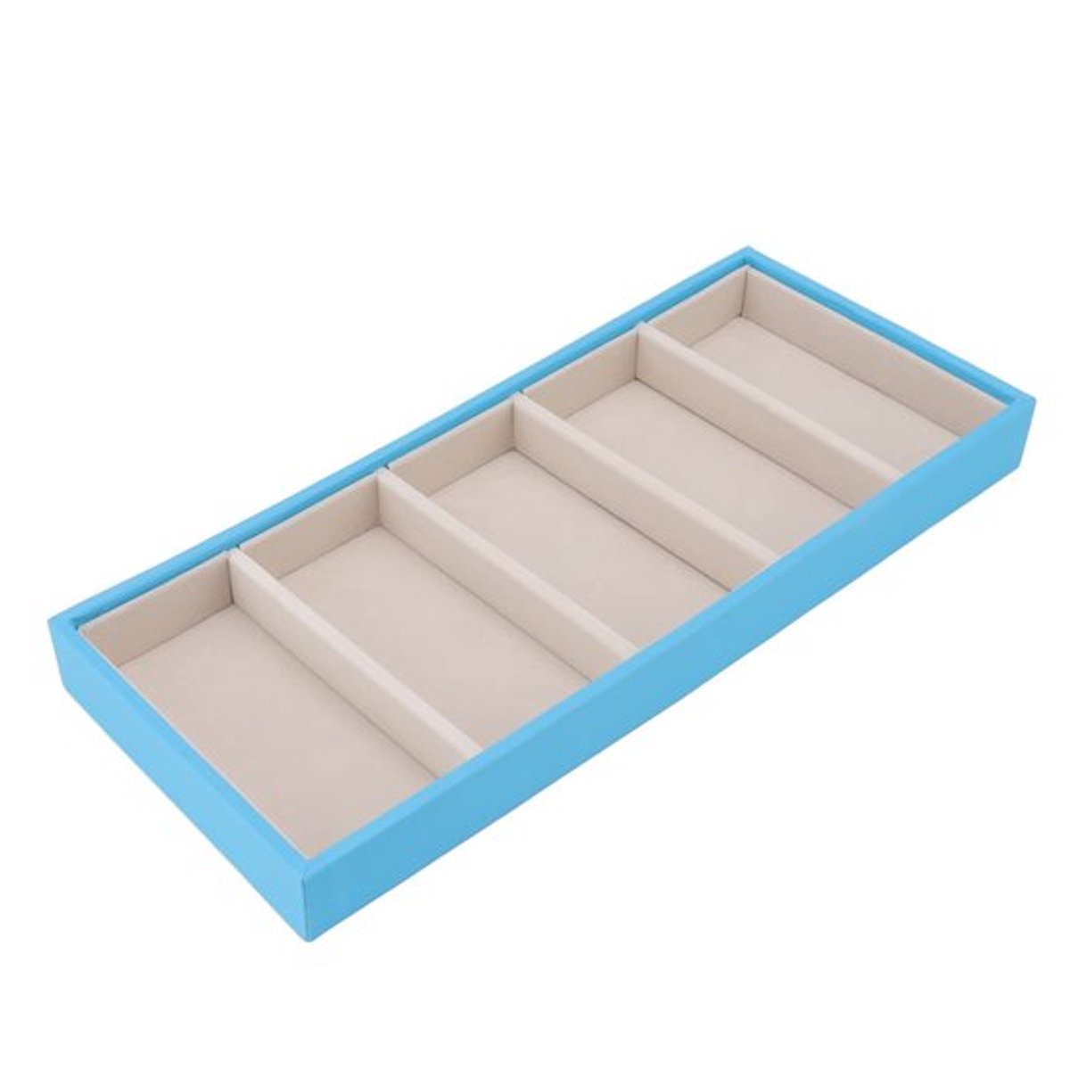 Brillenkoker 5 Rasters - Brillenopbergdoos - Zonnebrilorganizer - Thuisorganisatie Accessoires - Modieus en Praktisch - Lichtblauw - Opbergdoos
