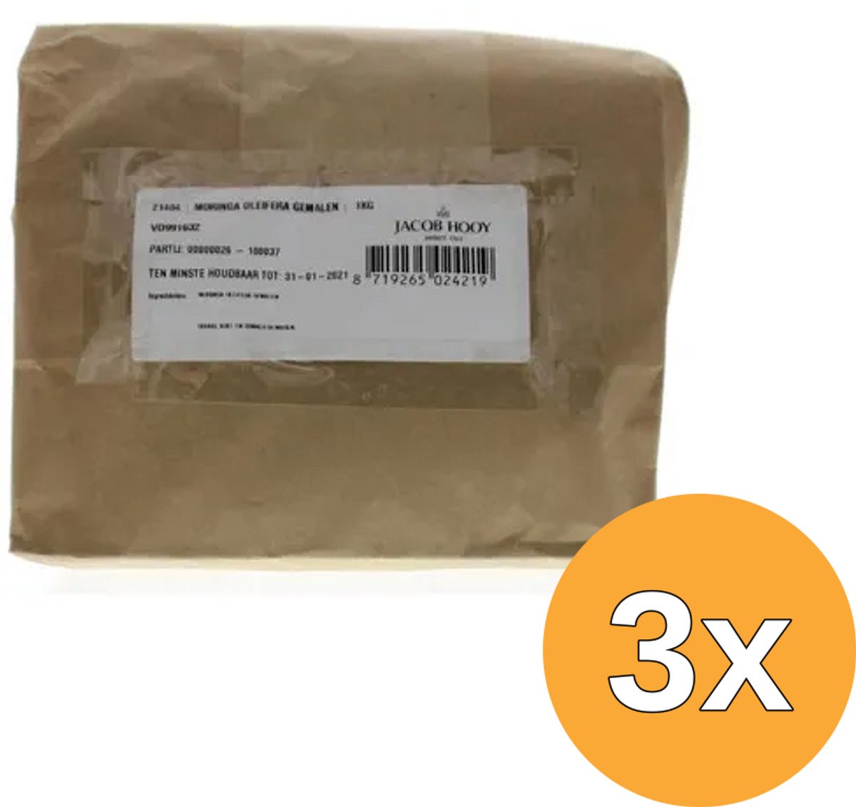 3x Jacob Hooy Moringa Oleifera Gemalen (1000 gr)