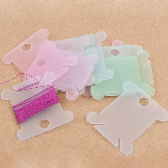 120 Stuks Plastic Garenspoelen met Winder voor Borduren en Handwerken - Ideaal voor Naai- en Borduurgereedschap — afbeelding 2