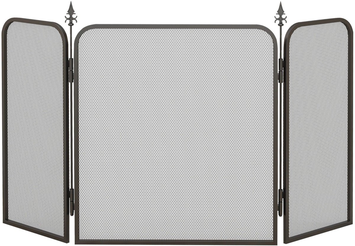HOMCOM-Kaminschutzgitter-Metall-96L x 1,3B x 56H cm-Schwarz