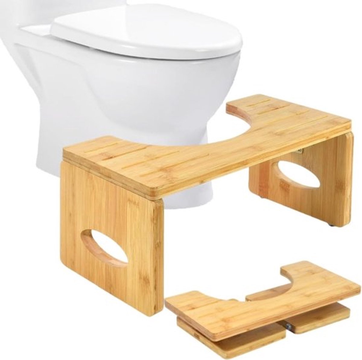 Verstelbare Toiletkruk voor Volwassenen, Opvouwbare Kruk met Antislip Pads voor Comfortabeler Toiletgebruik, Ideaal voor Gezondheid en Ontspanning